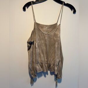 Stylish Army Green/beige Long Sleeve top